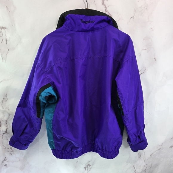 Columbia Jacket Womens Large Vtg 90s Purple Blue Windbreaker Ski Shell Bugaboo - Picture 5 of 11